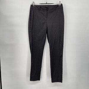 White House‎ Black Market 2 Slim Ankle Pants Womens Black Geometric Jacquard